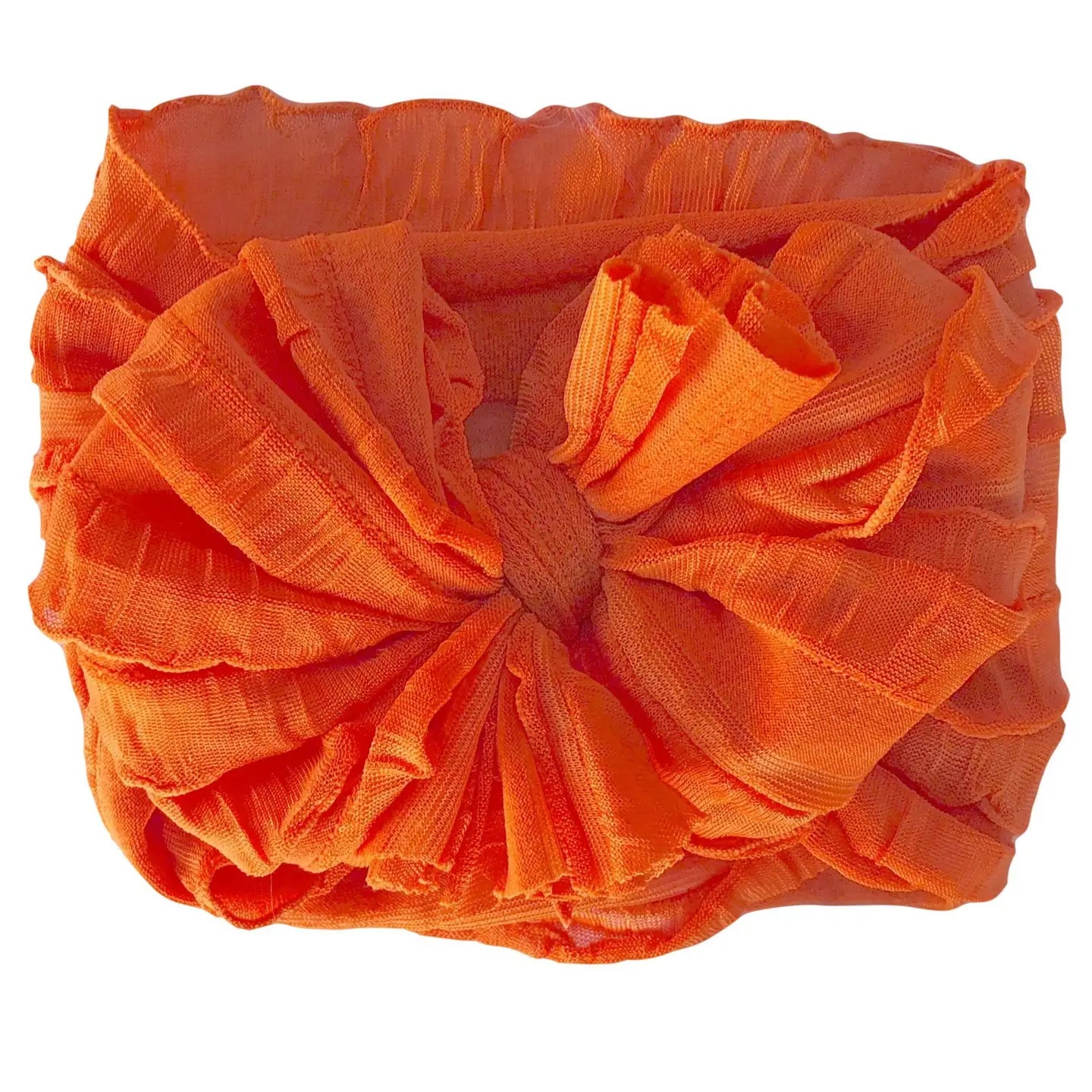 Orange Ruffle Head Wrap Bow