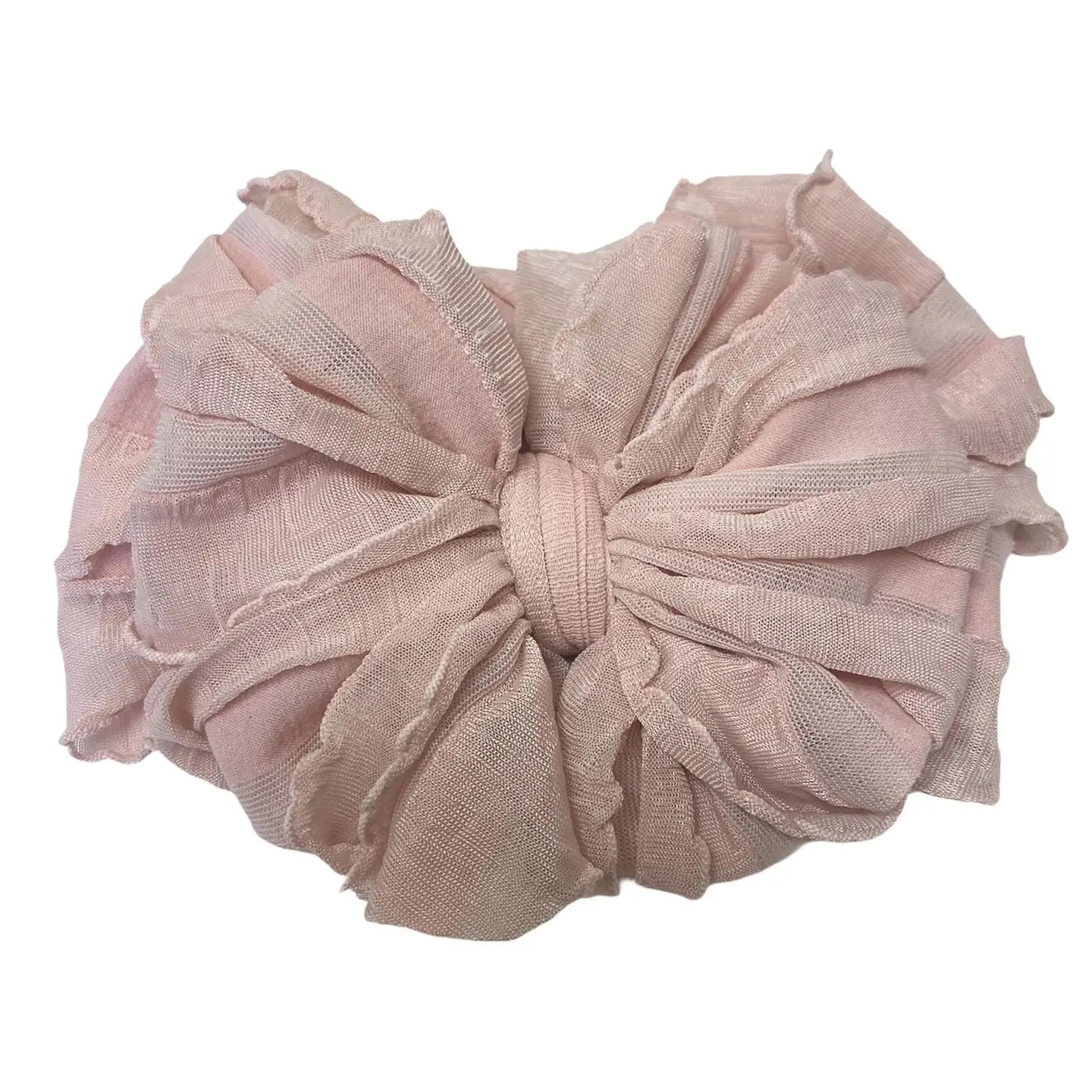 Paris Pink Ruffle Head Wrap Bow