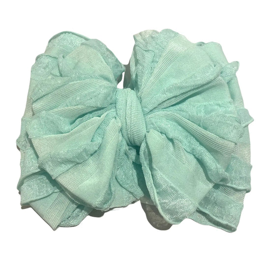 Seafoam Ruffle Head Wrap Bow