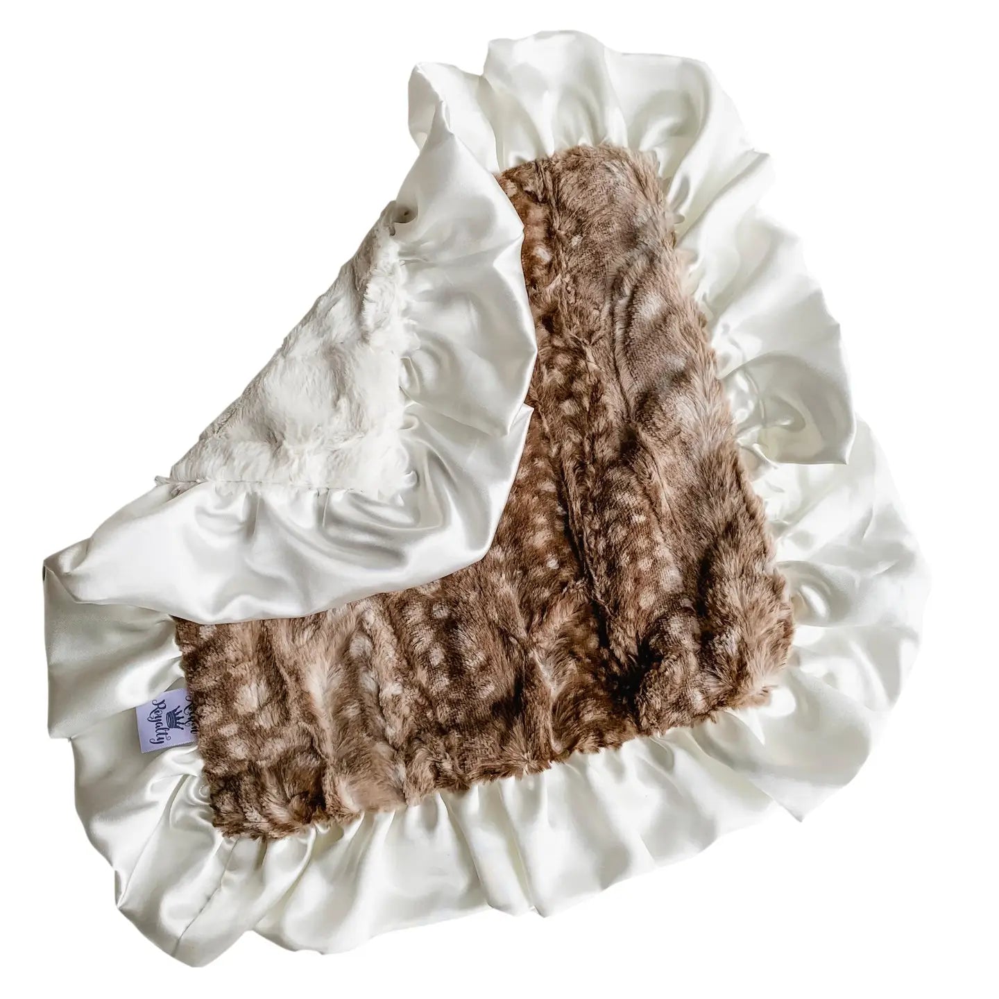 Fawn Luxe Cuddle Lovie - Ruffled Satin