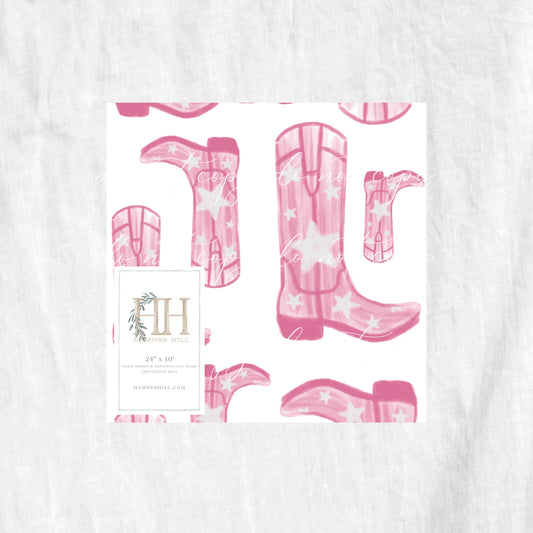 Hamner Hill Rodeo Pink Boot Cowgirl Gift Wrap