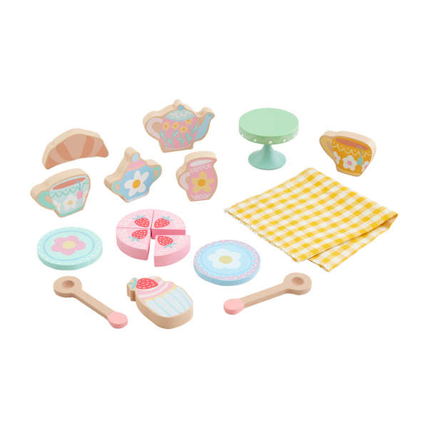 Mudpie Tea Party Wood Toy Set