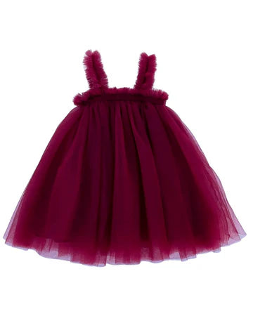 Baileys Blossoms Tulle Shift Dress Cranberry