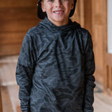 Burlebo Black Boys Camo Performance Hoodie Pullover