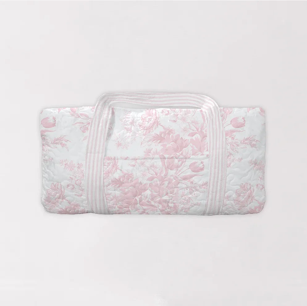 Ida Mae - aledo toile pink quilted duffle bag