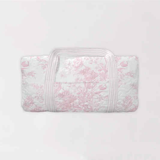 Ida Mae - aledo toile pink quilted duffle bag