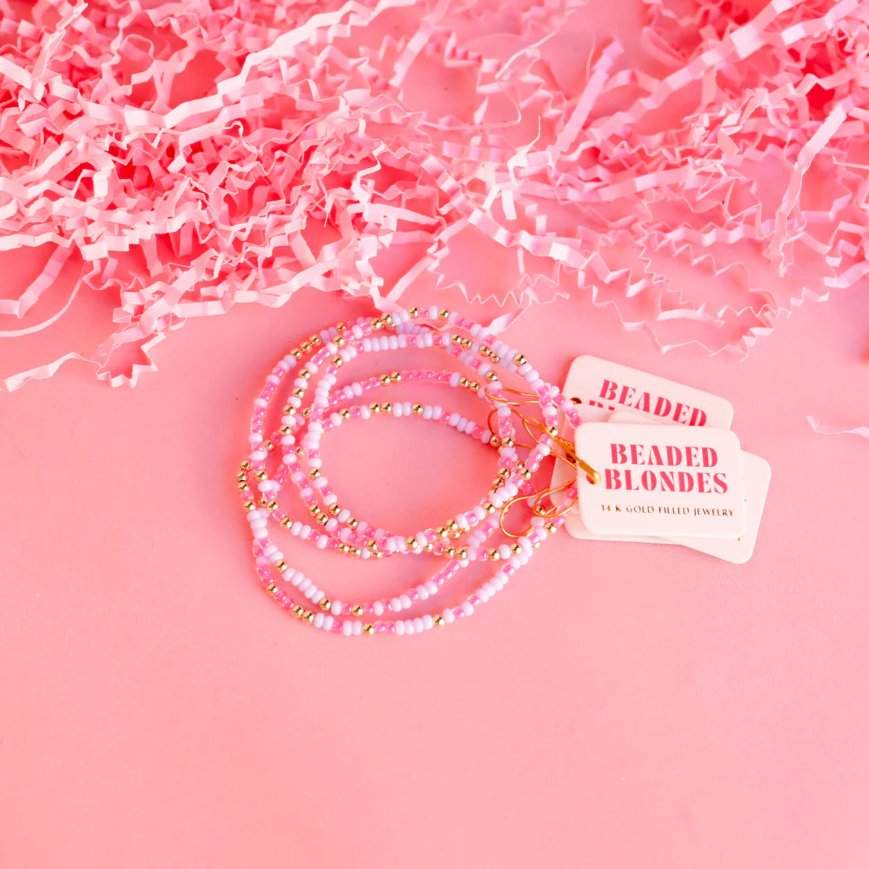 Beaded Blondes- Pink Sprinkle Bracelet