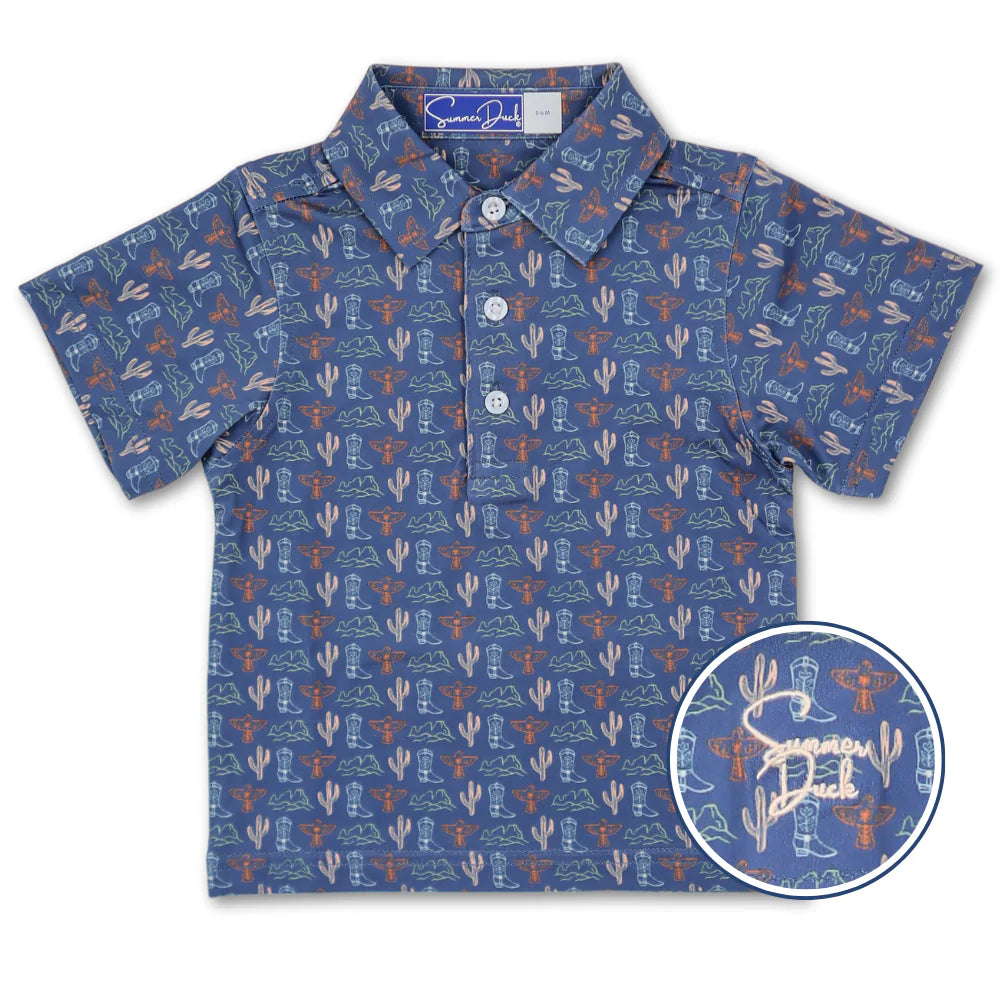 Summer Duck Canyon Rodeo Boys Polo Shirt