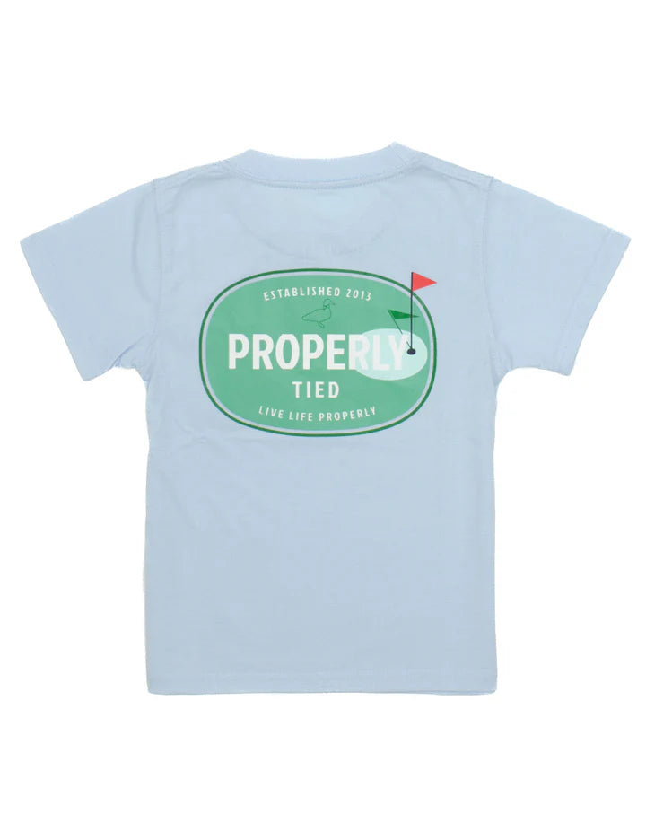 Properly Tied The Golf Links Boys Short Sleeve Periwinkle Tee