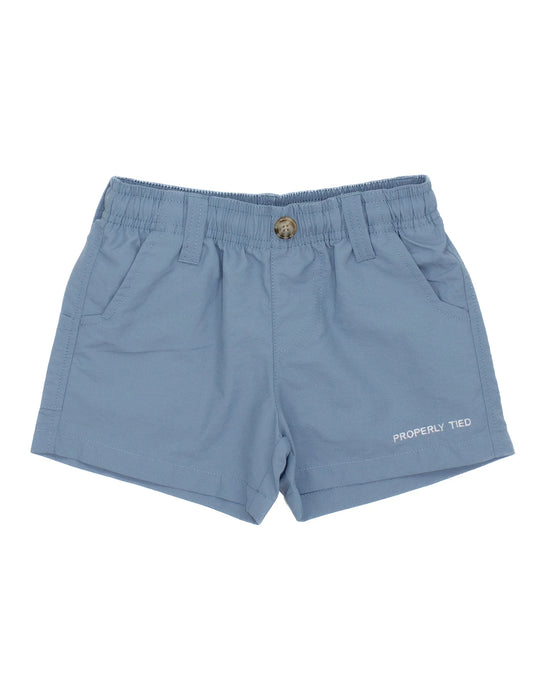 Properly Tied Boys Mallard Stone Blue Shorts