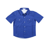 BlueQuail Boys Shirt Navy Performance Pearl Snaps