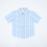 Blue Quail Guayabera Blue Plaid Boys Shirt