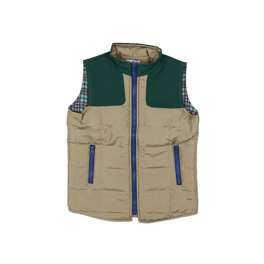 BlueQuail Khaki & Green Plaid Vest