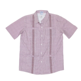 Blue Quail Guayabera Maroon Boys Short Sleeve Boys Shirt