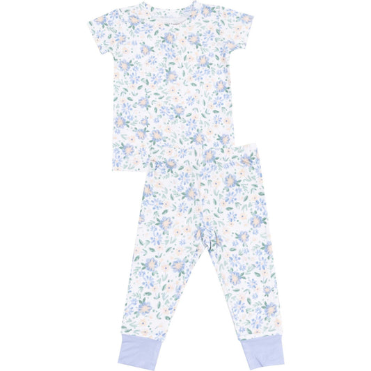 Angel Dear Girls Baby Veronical Floral Short Sleeve Loungewear Set Two Piece Pajamas