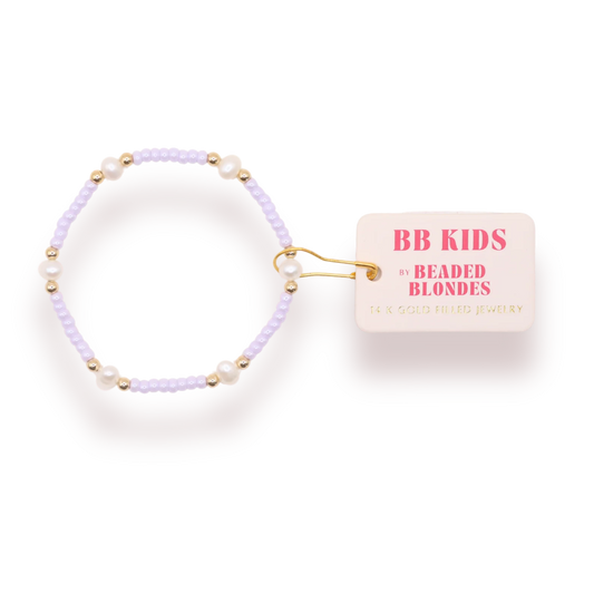 Beaded Blondes Pastel Lilac Pearl Bracelet (Kids Size)