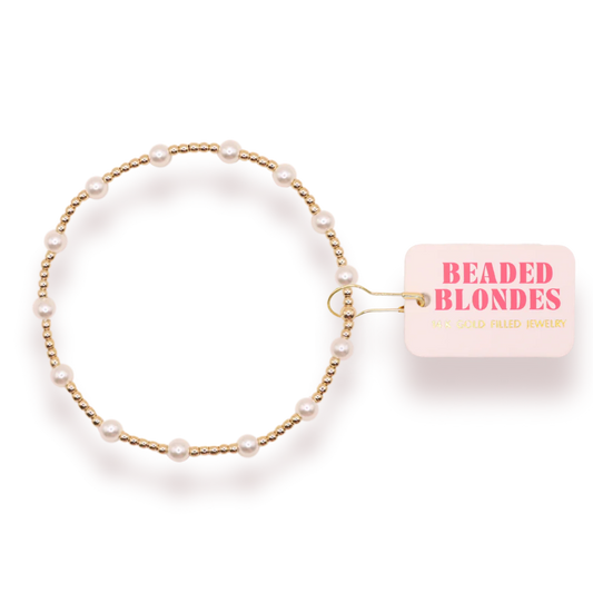 Beaded Blondes June Pearl Bracelet (Kids Size)