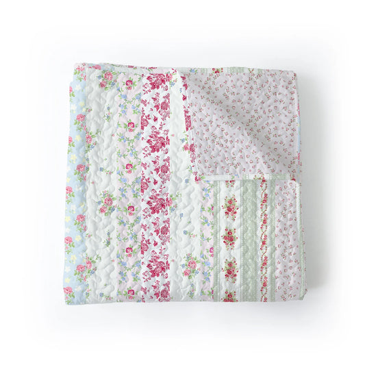 Ida Mae Lynette Patchwork Stripe Baby Blanket