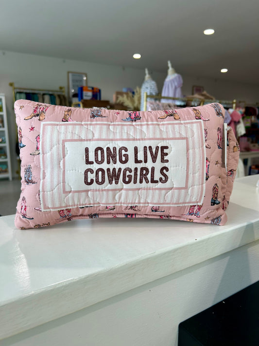 Ida Mae Long Live Cowgirls Thunderbird Boots Rose Pillow