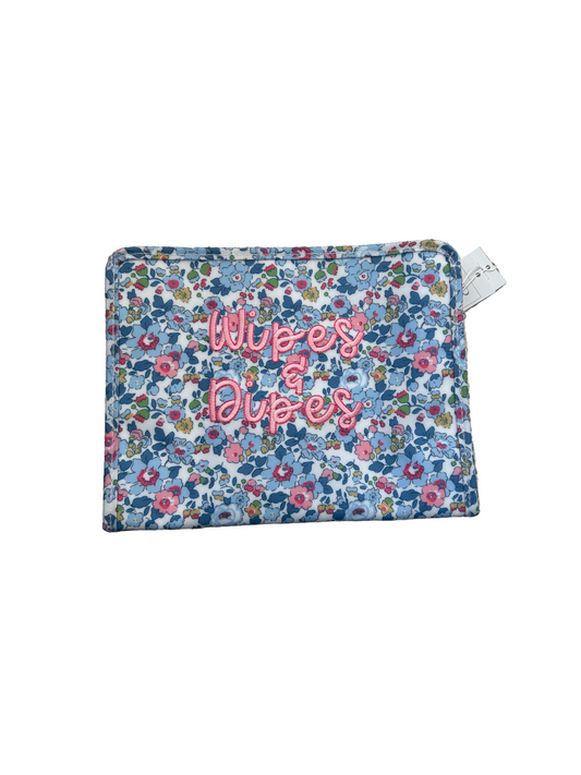 Wipes & Dipes Embroidered TRVL BridgeHampton Floral Large Roadie Pouch Bag
