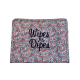 Wipes & Dipes Embroidered TRVL Garden Floral Large Roadie Pouch Bag