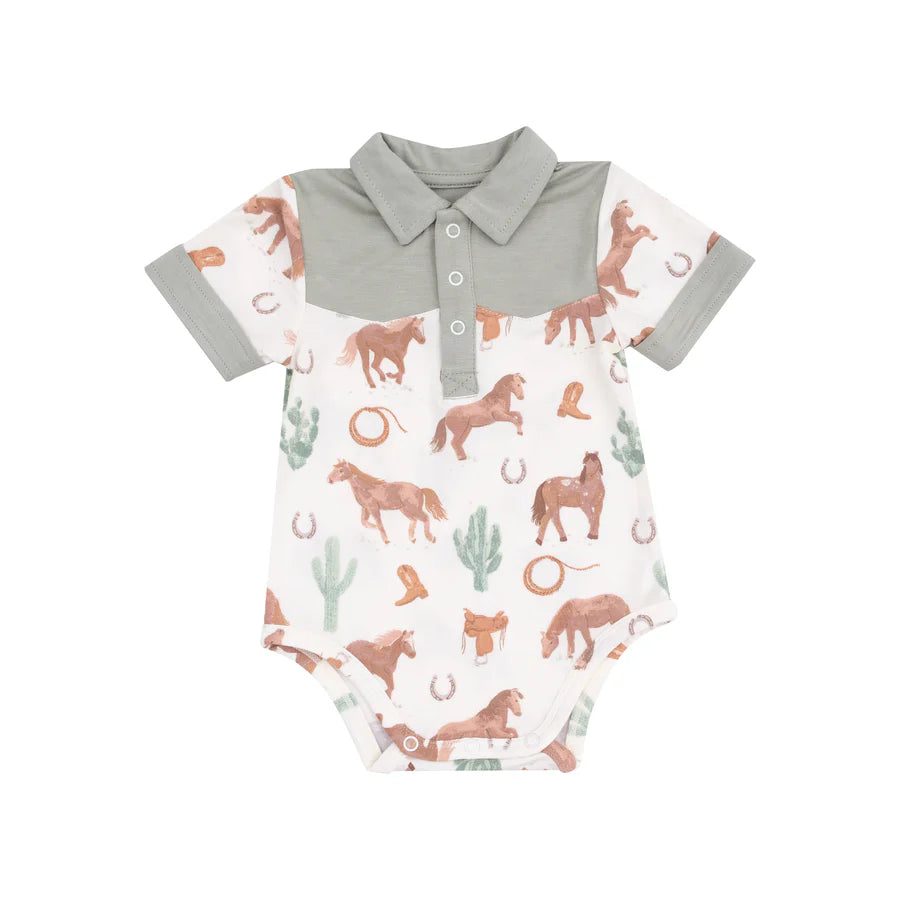 Angel Dear Boys Western Horses Uni Bodysuit