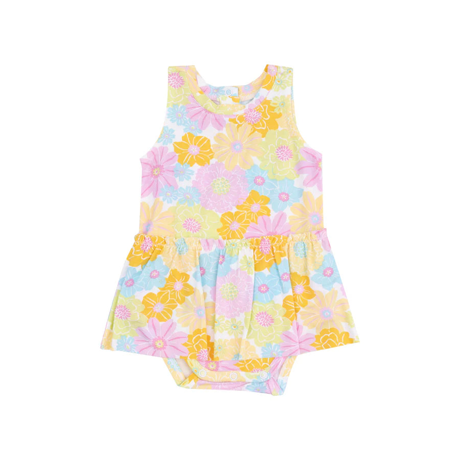 Angel Dear Girls Sunny Dahlias Bodysuit Bubble W/ Skirt