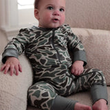 Burlebo Retro Duck Camo Zip Boys Onesie
