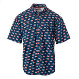Fieldstone/Roost Boys Short Sleeve Boys Shirt American Flag Button Down