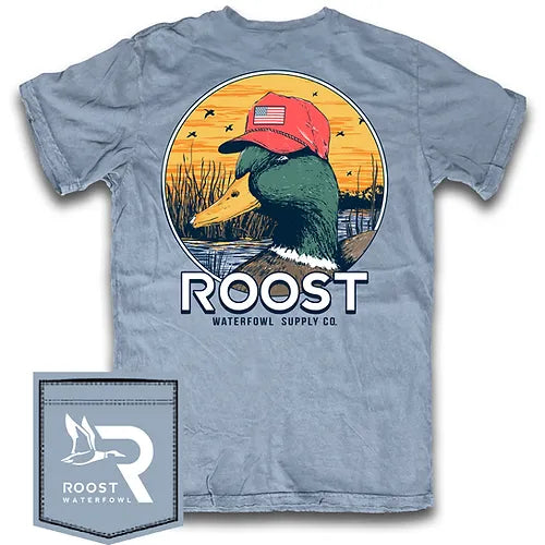 Fieldstone Roost Boys T Shirt Duck with American Flag Hat