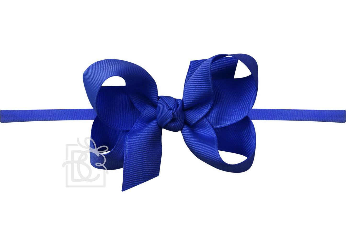 Beyond Creations 3.5 inch Headband Grosgrain Hair Bow on Nylon- Royal Blue