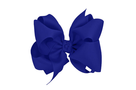 Beyond Creations Multi Loop Grosgrain Bow on Clip Huge 5.5 Inch - royal blue