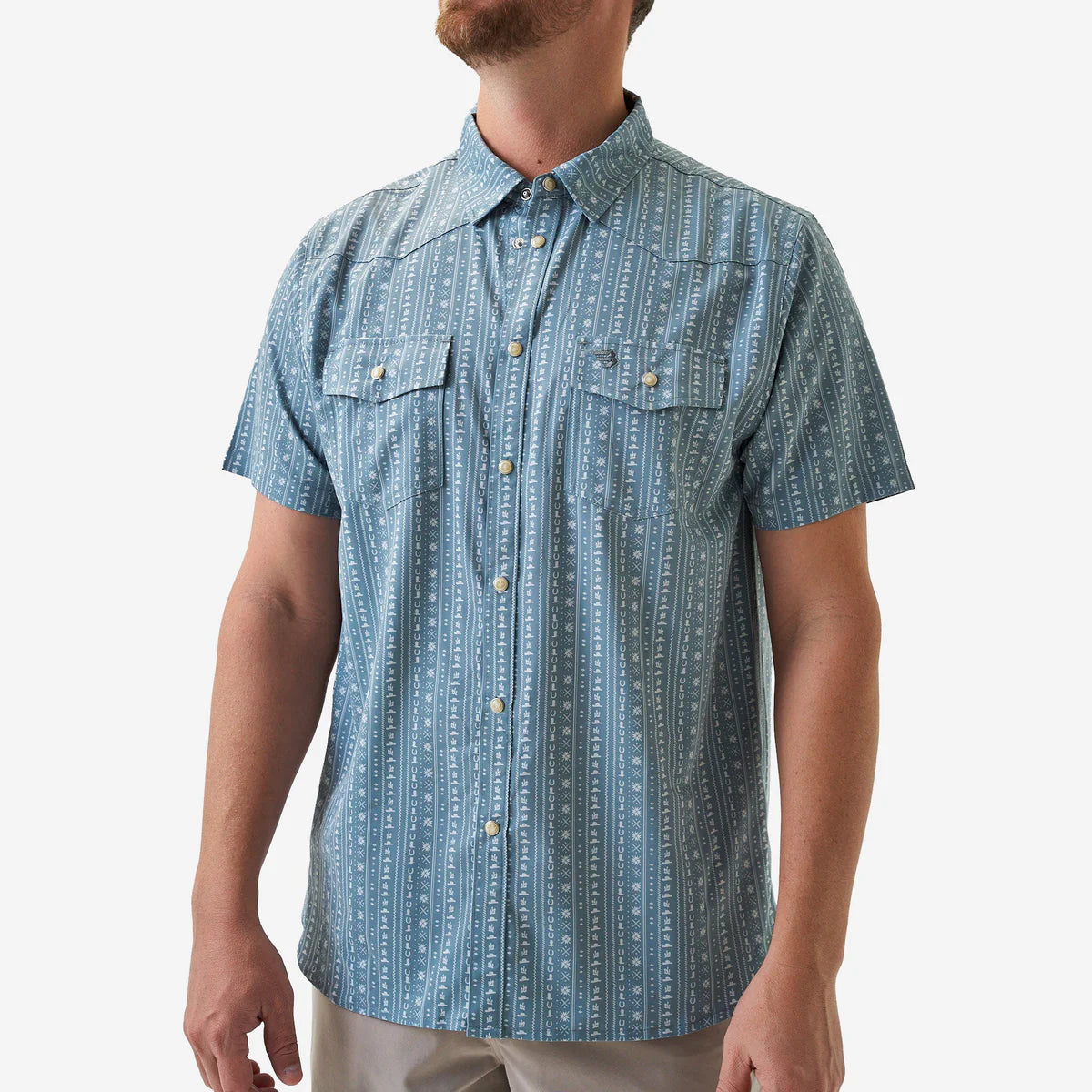 Burlebo Ranch Sage Performance Men's Button Up Short Sleeve