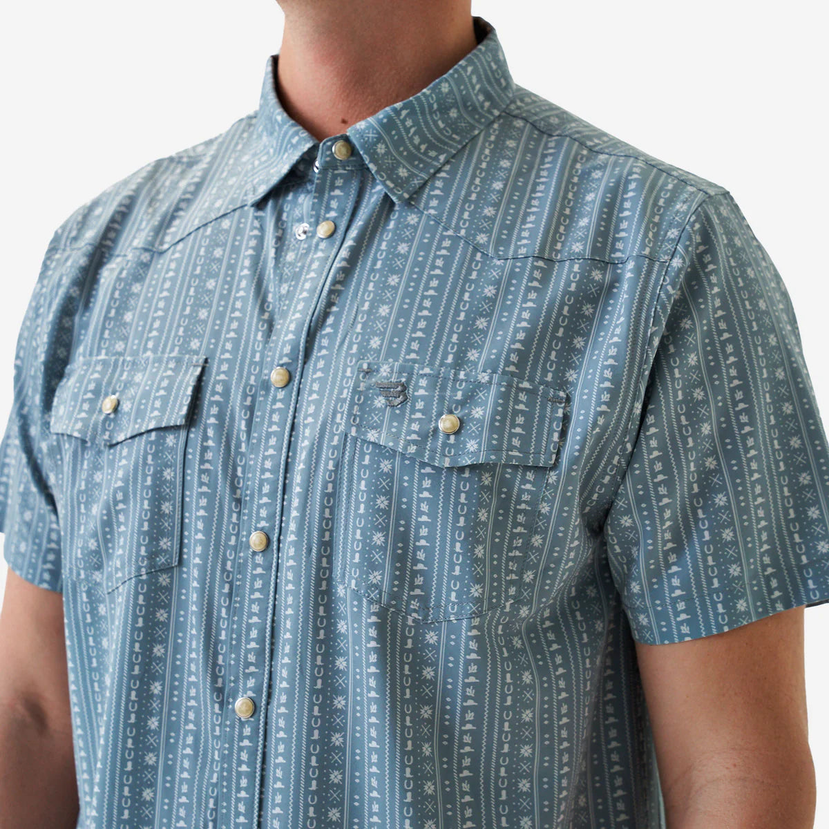 Burlebo Ranch Sage Performance Men's Button Up Short Sleeve