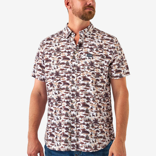 Burlebo Men’s Brush Country Button Up Short Sleeve Shirt