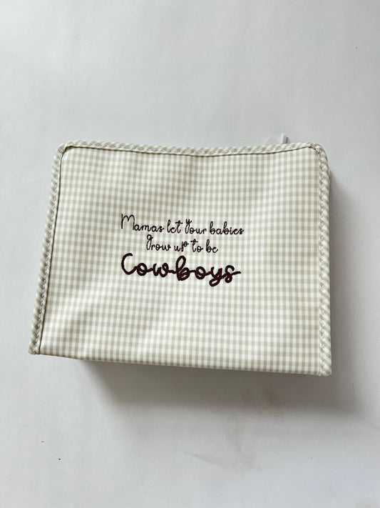 TRVL Brown Plaid Mamas Cowboys Large Roadie Bag