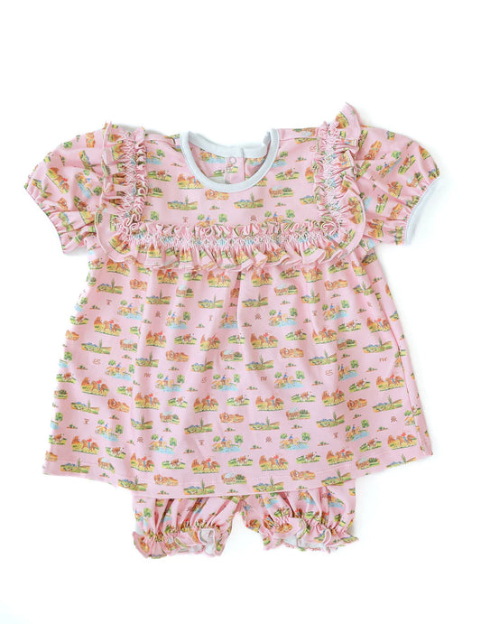 Ruth & Ralph Girls Western Toile Mary Bloomer Set