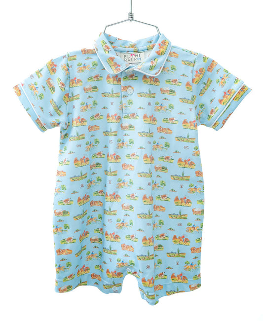 Ruth & Ralph Boys Western Toile Harold Romper