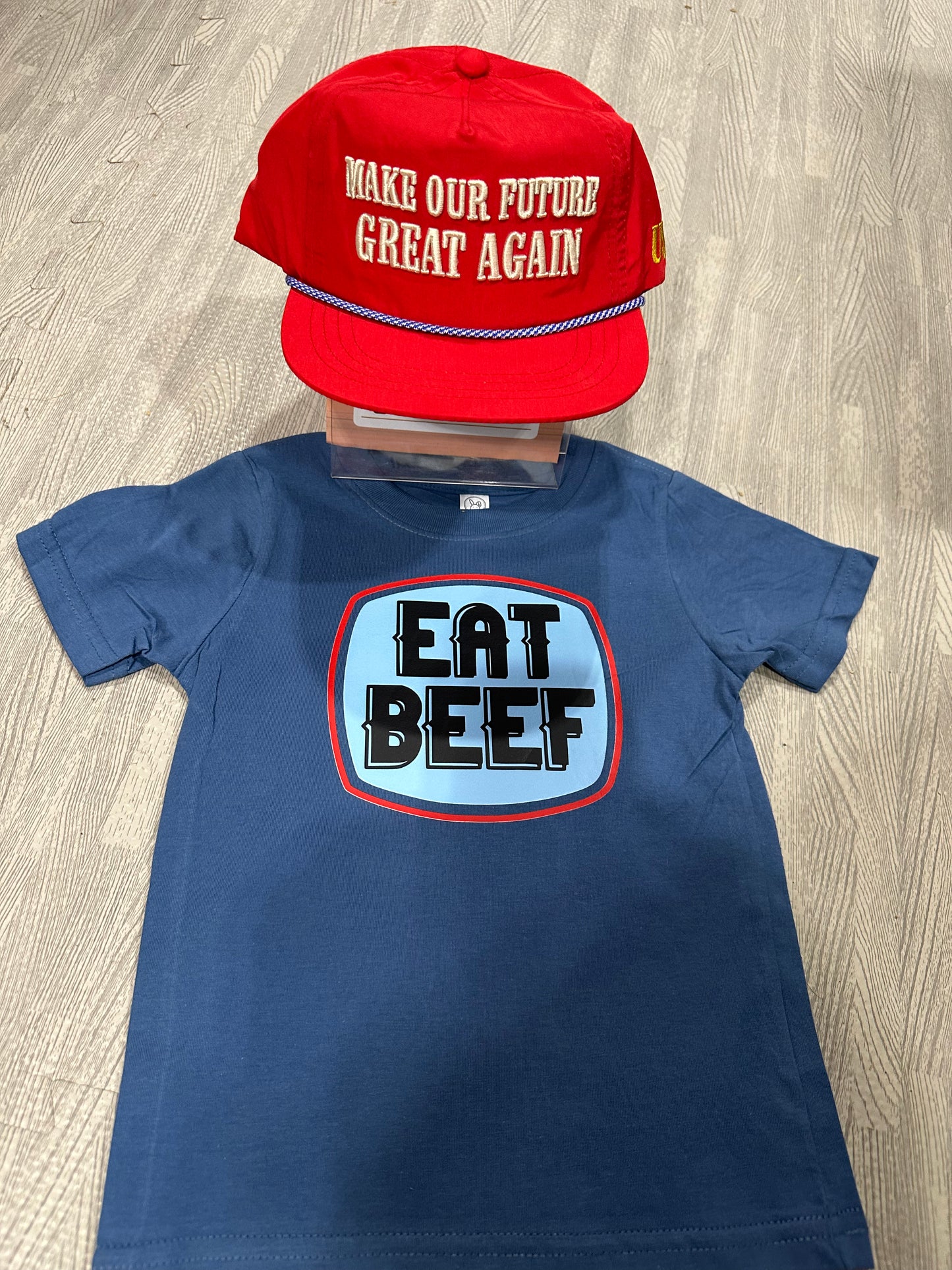 Blue Eat Beef Boys or Girls T Shirt