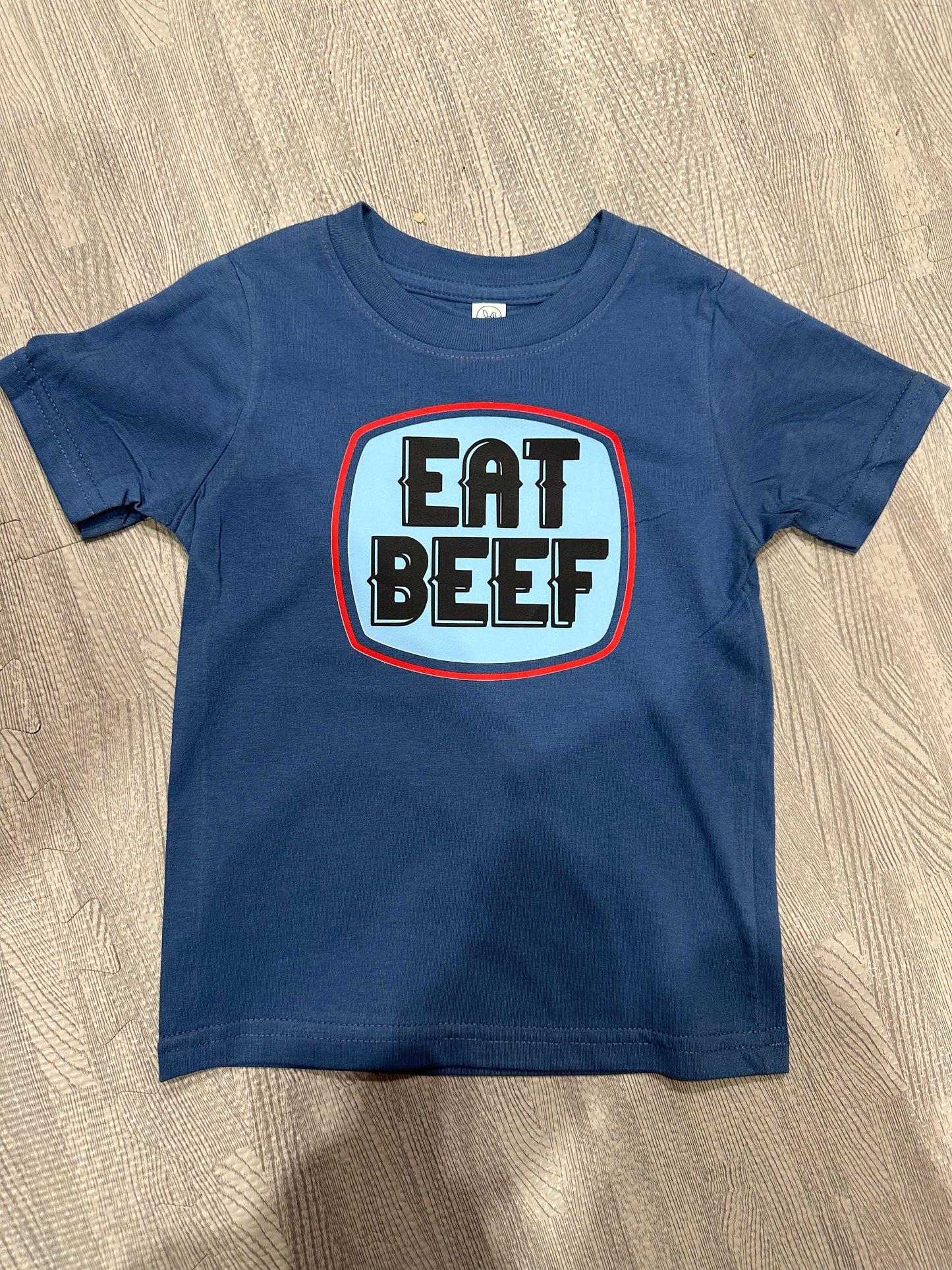 Blue Eat Beef Boys or Girls T Shirt