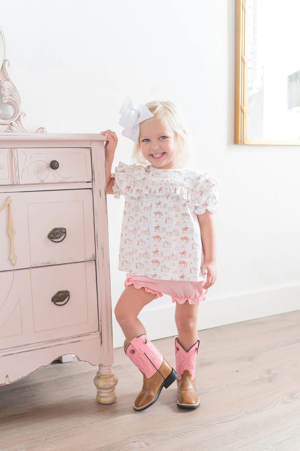 Western Toile Girls Bloomer Set