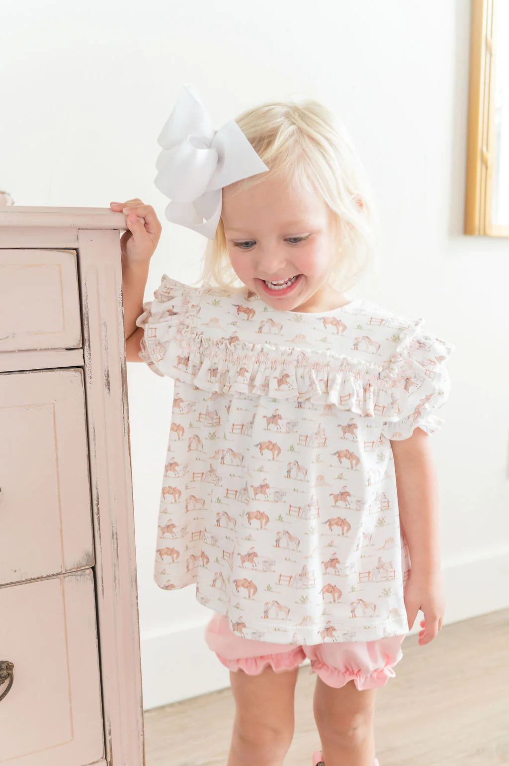 Western Toile Girls Bloomer Set