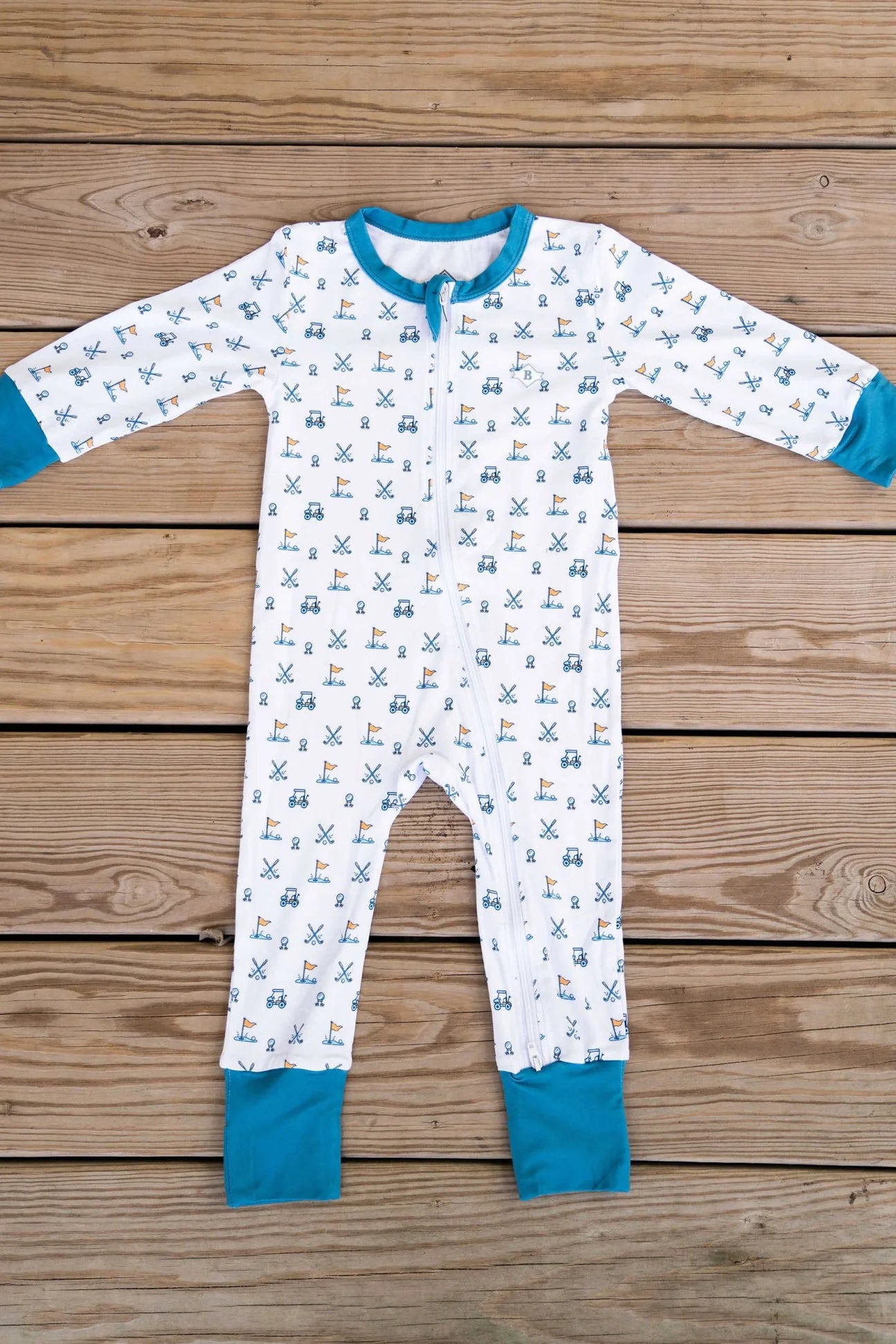 Burlebo Hole In One Golf Zip Bamboo Onesie