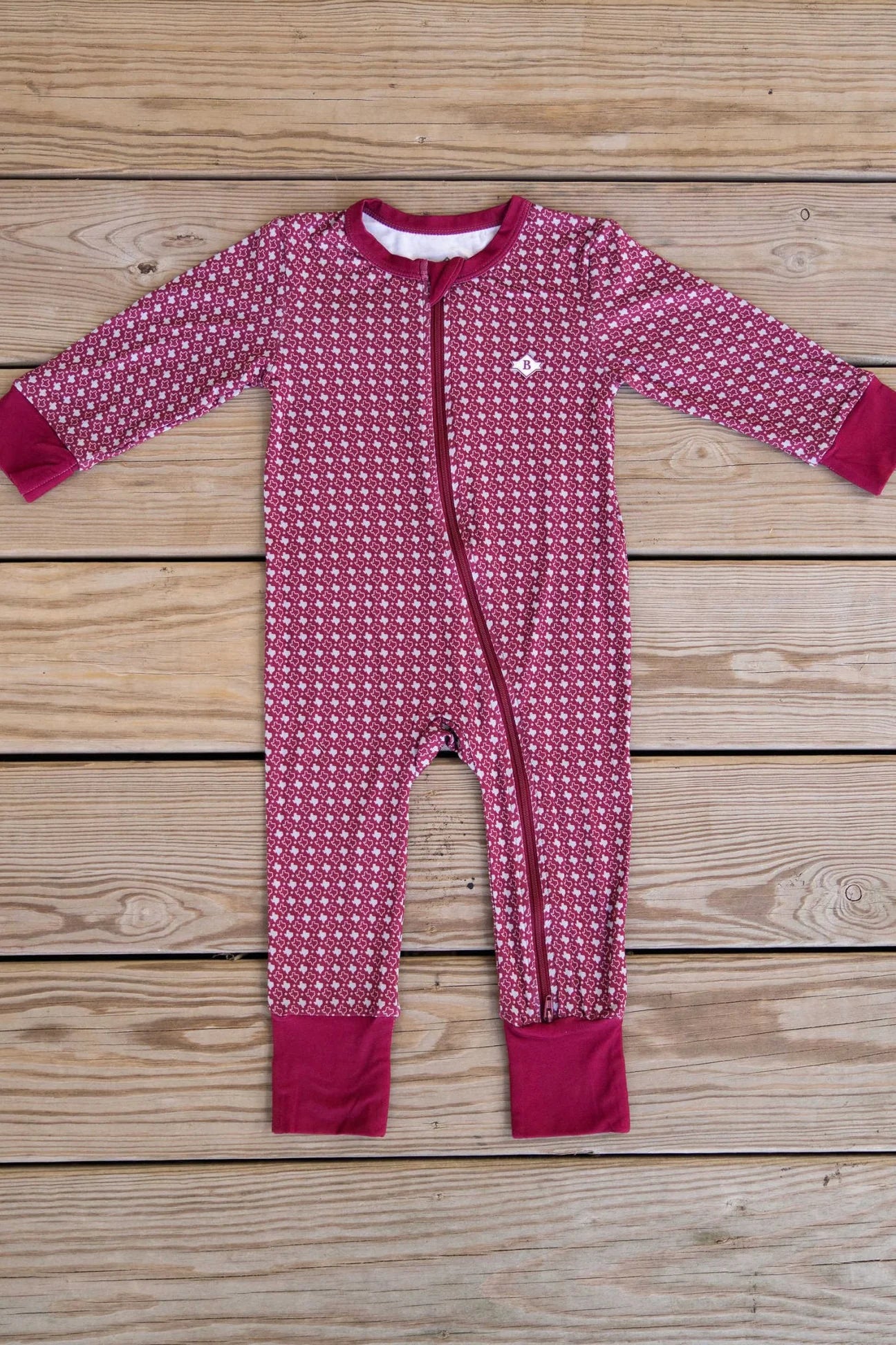 Burlebo Maroon Gig Em Texas A&M Zip Bamboo Onesie