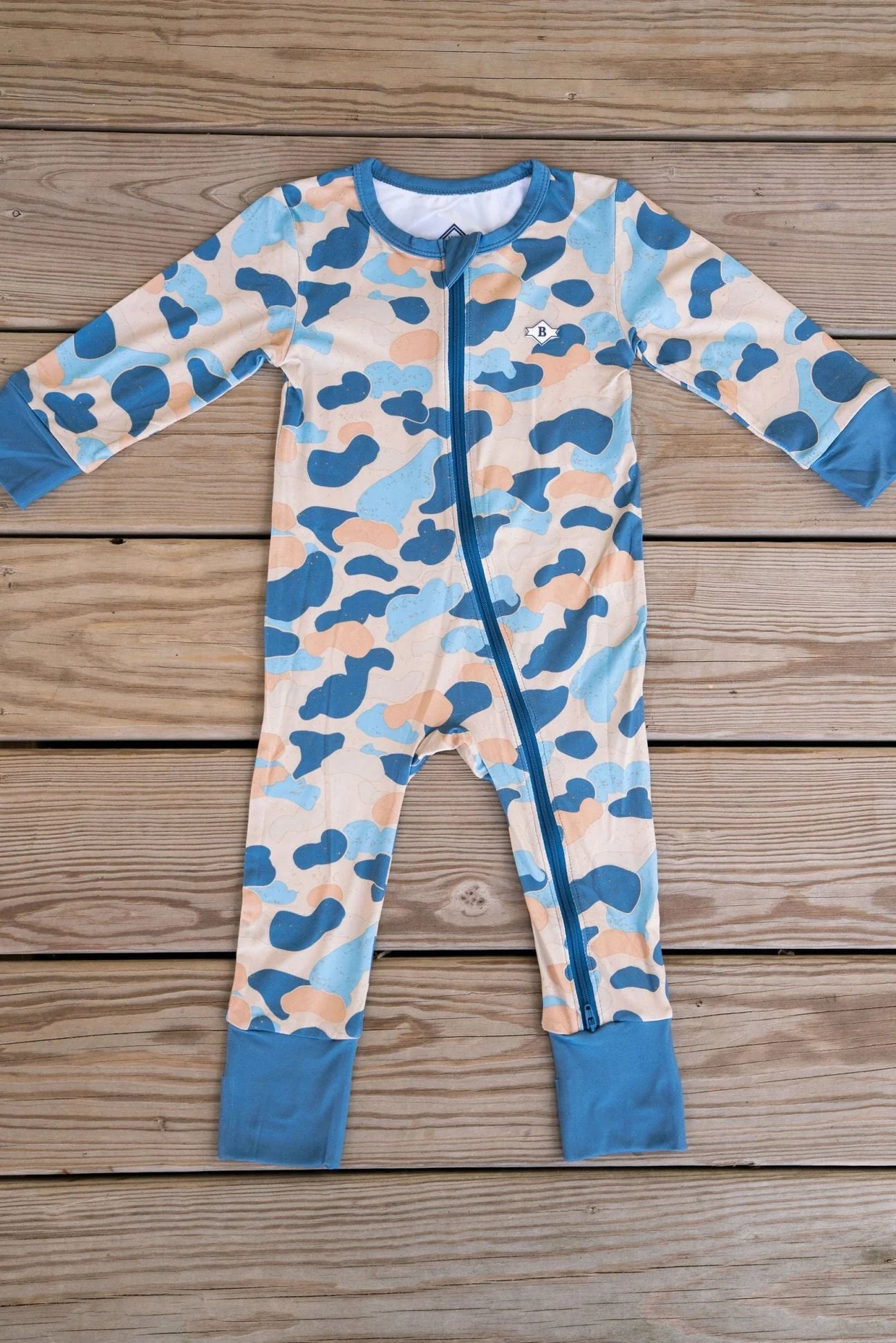 Burlebo Rockport Camo Zip Bamboo Onesie