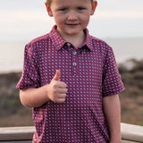 Burlebo Maroon Texas Gig ‘Em Performance Boys Polo Shirt