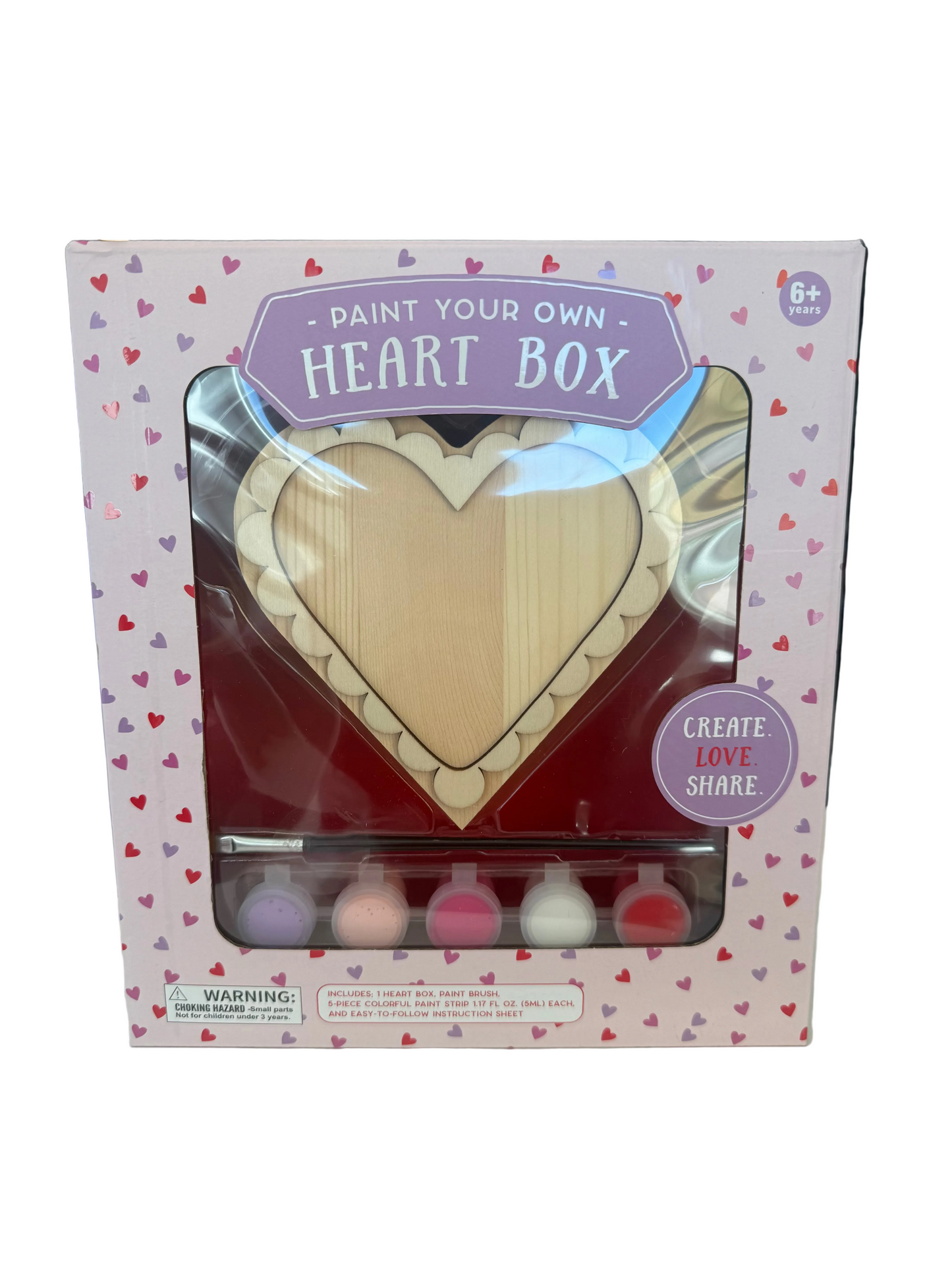 Paint Your Own Heart Box Girls Valentine Toy
