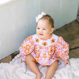 Poppy Kids Co Girls Autumn Turkey Smocked Dress with Diaper Cover