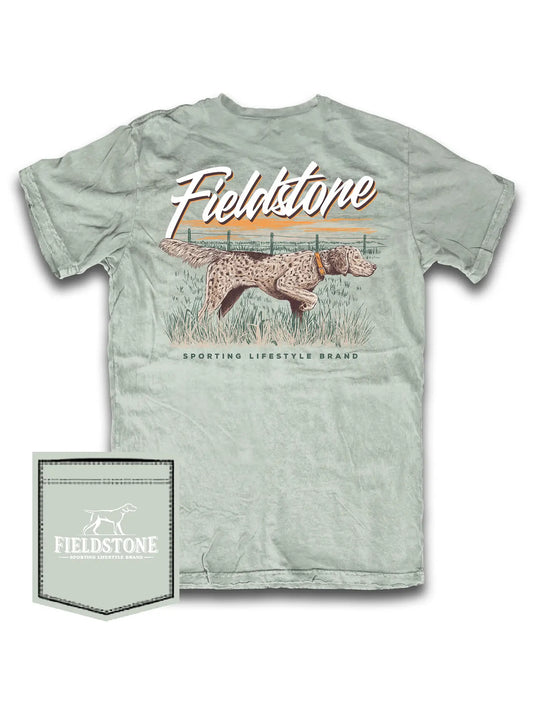 Fieldstone Boys T Shirt Sage English Setter