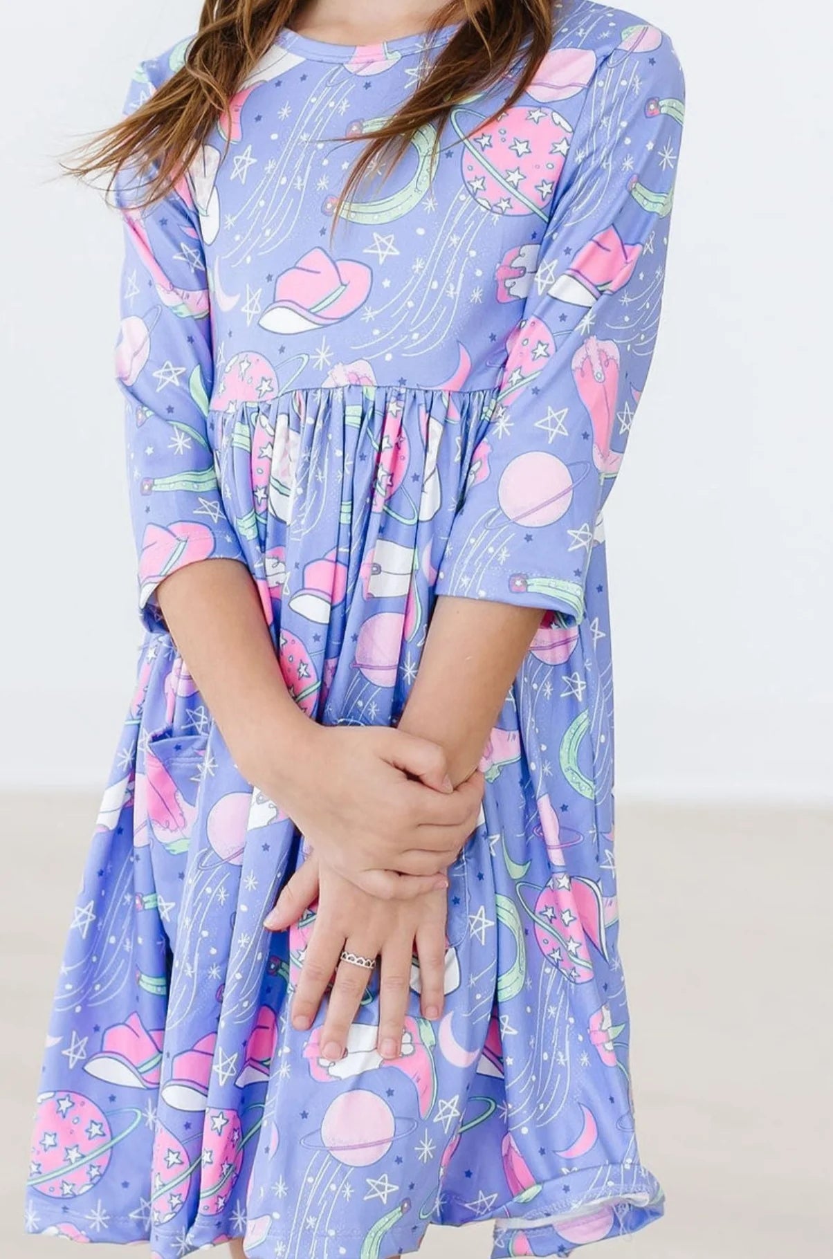 Neon Moon 3/4 Pocket Girls Twirl Dress